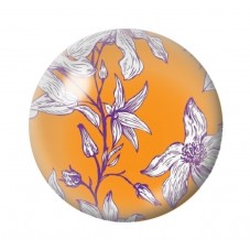 Cabochon en Verre Illustré Fleurs 12 à 25mm pour la création de bijoux fantaisie - DIY