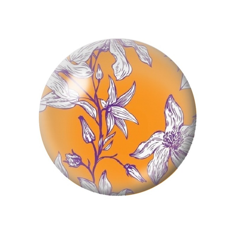 Cabochon en Verre Illustré Fleurs 12 à 25mm