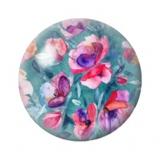 Cabochon en Verre Illustré Fleurs 12 à 25mm pour la création de bijoux fantaisie - DIY