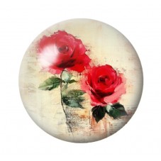 Cabochon en Verre Illustré Fleurs 12 à 25mm pour la création de bijoux fantaisie - DIY