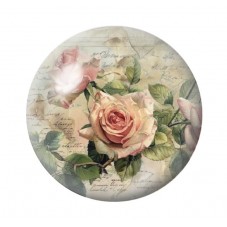 Cabochon en Verre Illustré Fleurs 12 à 25mm pour la création de bijoux fantaisie - DIY