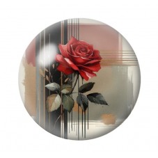 Cabochon en Verre Illustré Fleurs 12 à 25mm pour la création de bijoux fantaisie - DIY