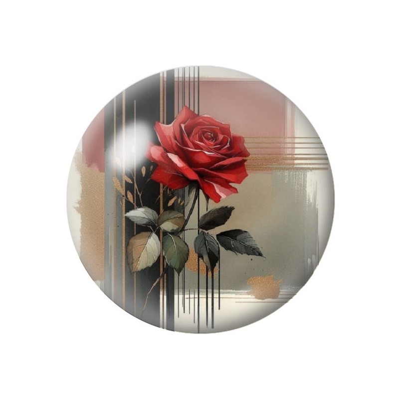 Cabochon en Verre Illustré Fleurs 12 à 25mm