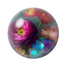 Cabochon en Verre Illustré Fleurs 12 à 25mm pour la création de bijoux fantaisie - DIY