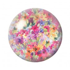 Cabochon en Verre Illustré Fleurs 12 à 25mm pour la création de bijoux fantaisie - DIY