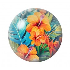 Cabochon en Verre Illustré Fleurs 12 à 25mm pour la création de bijoux fantaisie - DIY