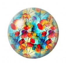 Cabochon en Verre Illustré Fleurs 12 à 25mm pour la création de bijoux fantaisie - DIY