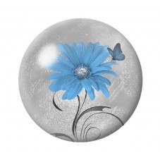 Cabochon en Verre Illustré Fleurs 12 à 25mm pour la création de bijoux fantaisie - DIY