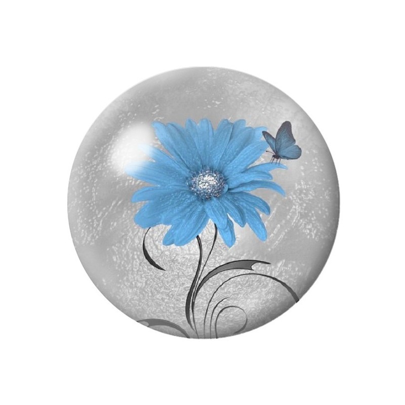 Cabochon en Verre Illustré Fleurs 12 à 25mm