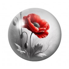 Cabochon en Verre Illustré Fleurs 12 à 25mm pour la création de bijoux fantaisie - DIY