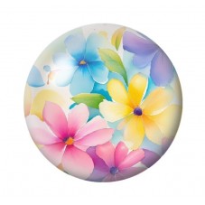 Cabochon en Verre Illustré Fleurs 12 à 25mm pour la création de bijoux fantaisie - DIY