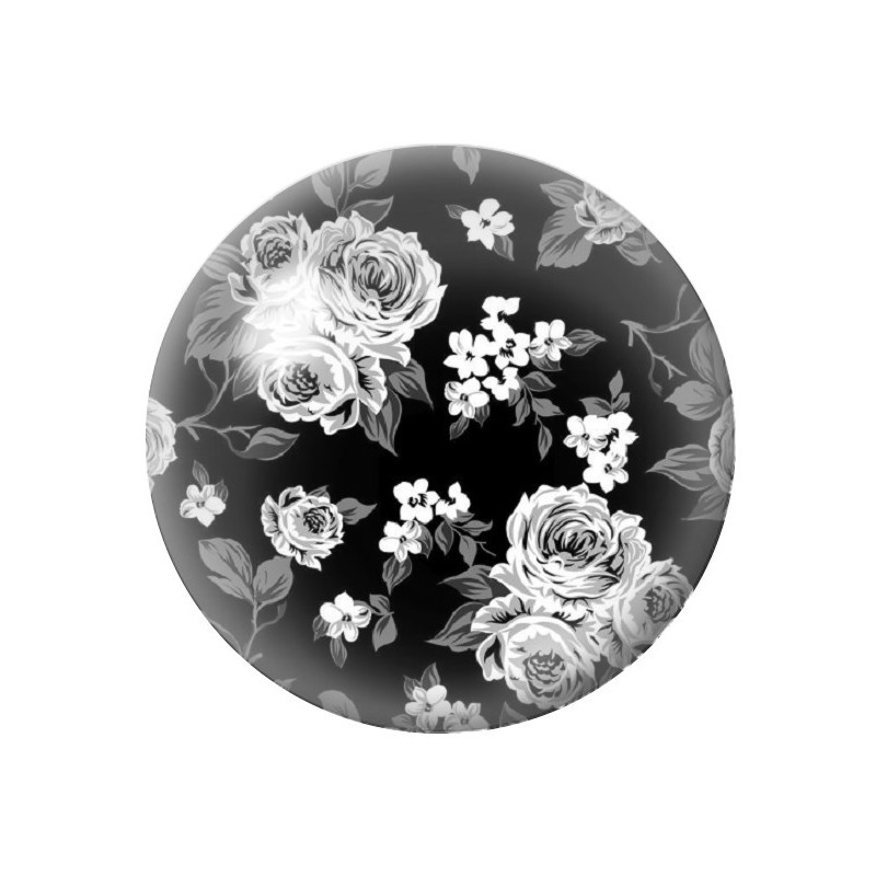 Cabochon en Verre Illustré Fleurs 12 à 25mm