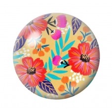 Cabochon en Verre Illustré Fleurs 12 à 25mm pour la création de bijoux fantaisie - DIY