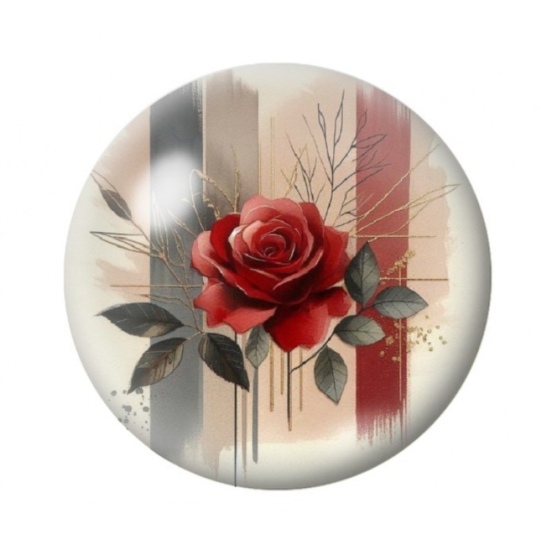 Cabochon en Verre Illustré Fleurs 12 à 25mm