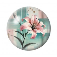 Cabochon en Verre Illustré Fleurs 12 à 25mm pour la création de bijoux fantaisie - DIY