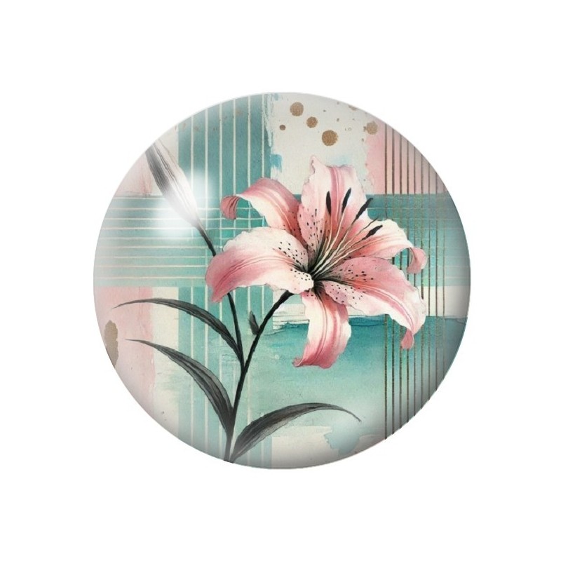 Cabochon en Verre Illustré Fleurs 12 à 25mm