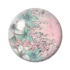 Cabochon en Verre Illustré Fleurs 12 à 25mm pour la création de bijoux fantaisie - DIY