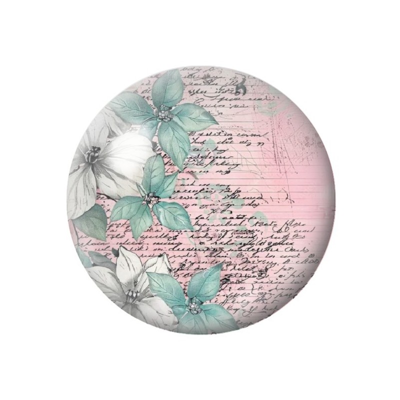 Cabochon en Verre Illustré Fleurs 12 à 25mm