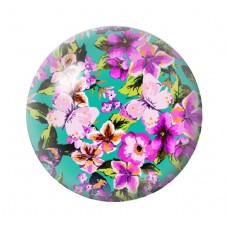 Cabochon en Verre Illustré Fleurs 12 à 25mm pour la création de bijoux fantaisie - DIY