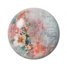 Cabochon en Verre Illustré Fleurs 12 à 25mm pour la création de bijoux fantaisie - DIY
