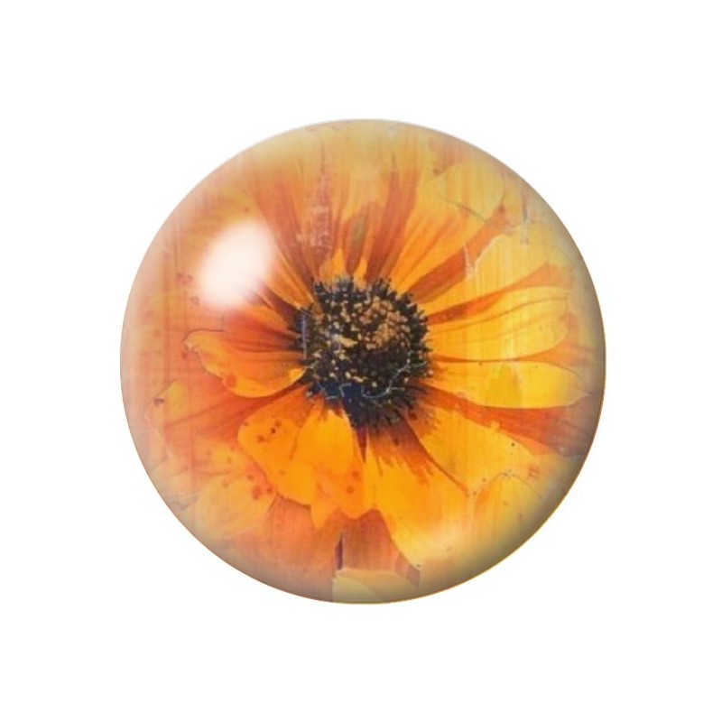 Cabochon en Verre Illustré Fleurs 12 à 25mm