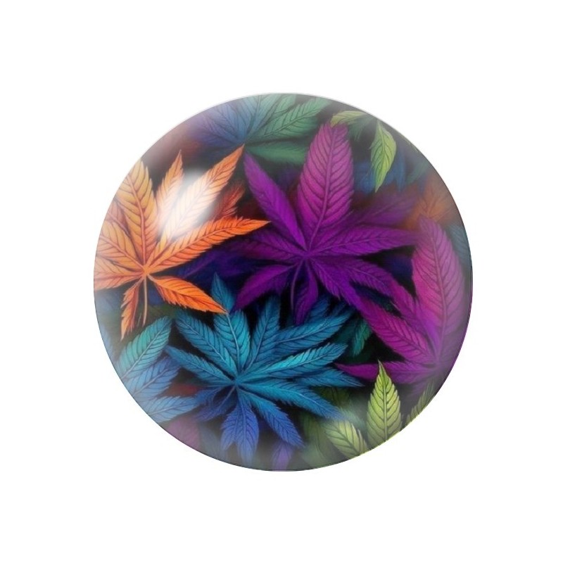 Cabochon en Verre Illustré Fleurs 12 à 25mm