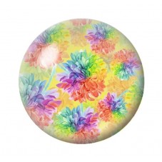 Cabochon en Verre Illustré Fleurs 12 à 25mm pour la création de bijoux fantaisie - DIY