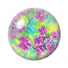 Cabochon en Verre Illustré Fleurs 12 à 25mm pour la création de bijoux fantaisie - DIY