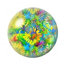 Cabochon en Verre Illustré Fleurs 12 à 25mm pour la création de bijoux fantaisie - DIY
