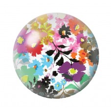 Cabochon en Verre Illustré Fleurs 12 à 25mm pour la création de bijoux fantaisie - DIY