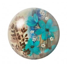 Cabochon en Verre Illustré Fleurs 12 à 25mm pour la création de bijoux fantaisie - DIY