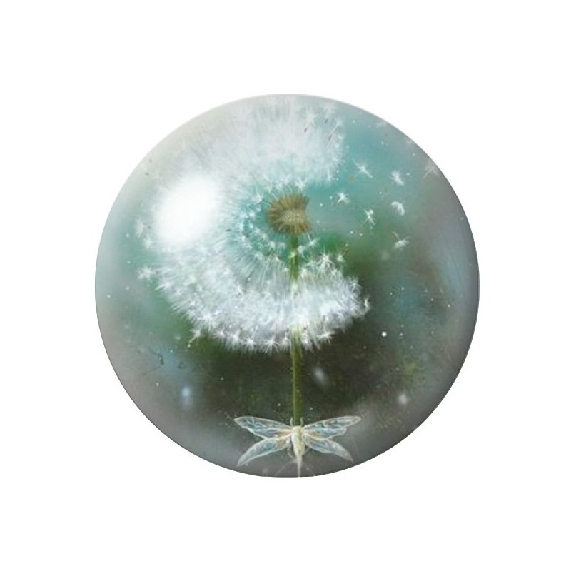 Cabochon en Verre Illustré Fleurs 12 à 25mm
