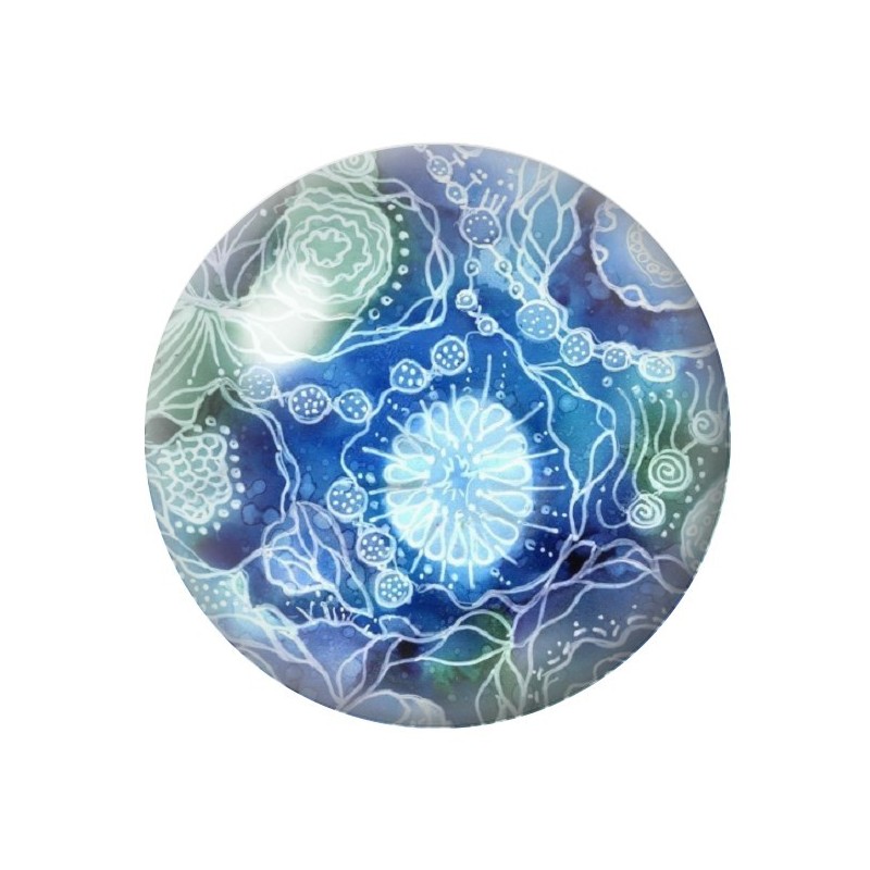 Cabochon en Verre Illustré Fleurs 12 à 25mm