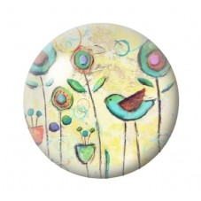 Cabochon en Verre Illustré Fleurs 12 à 25mm pour la création de bijoux fantaisie - DIY