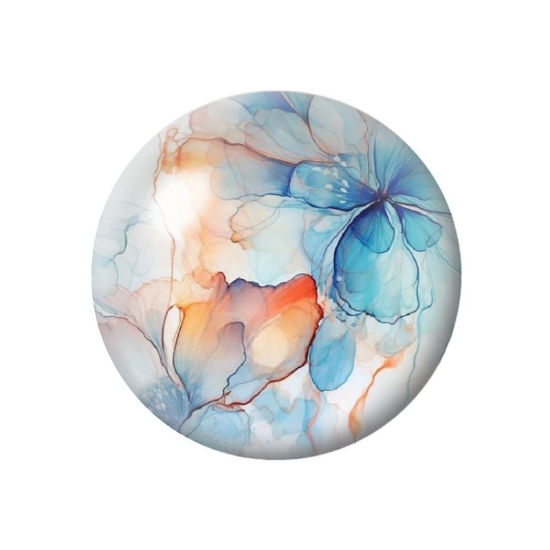 Cabochon en Verre Illustré Fleurs 12 à 25mm
