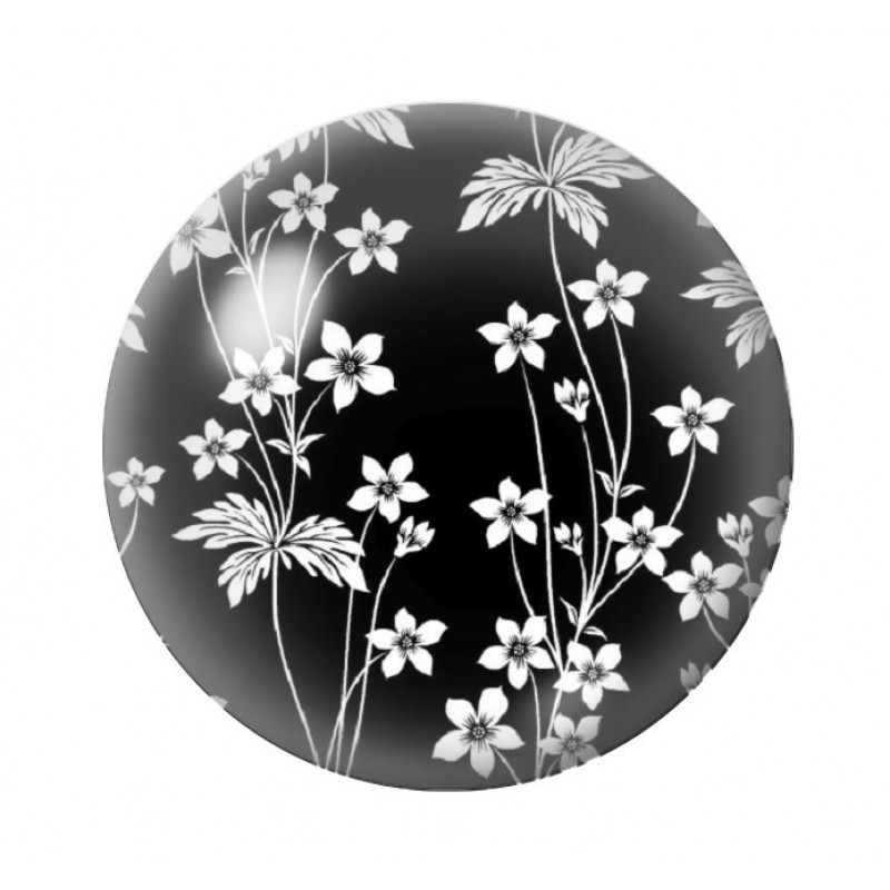 Cabochon en Verre Illustré Fleurs 12 à 25mm