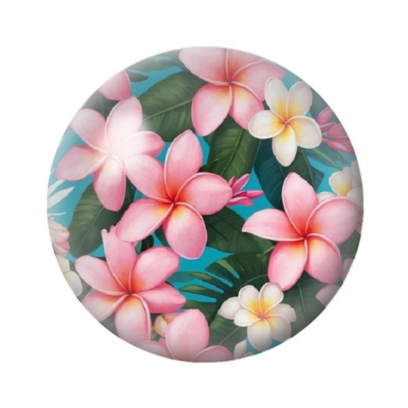 Cabochon en Verre Illustré Fleurs 12 à 25mm