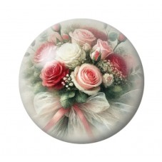 Cabochon en Verre Illustré Fleurs 12 à 25mm pour la création de bijoux fantaisie - DIY