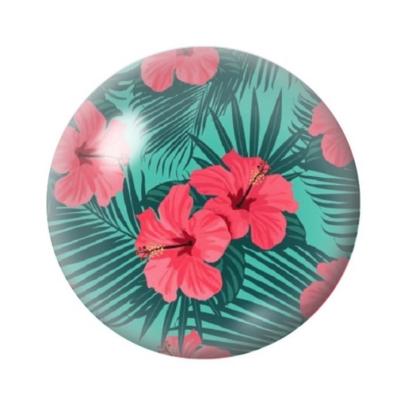 Cabochon en Verre Illustré Fleurs 12 à 25mm