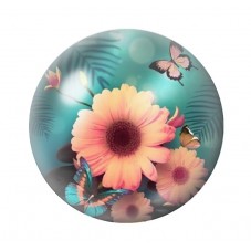 Cabochon en Verre Illustré Fleurs 12 à 25mm pour la création de bijoux fantaisie - DIY