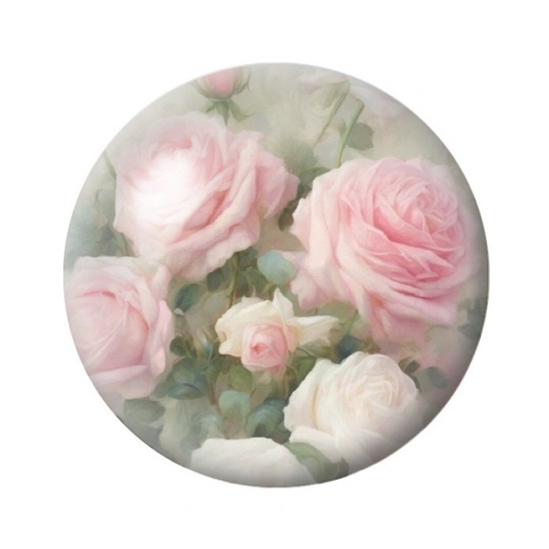 Cabochon en Verre Illustré Fleurs 12 à 25mm