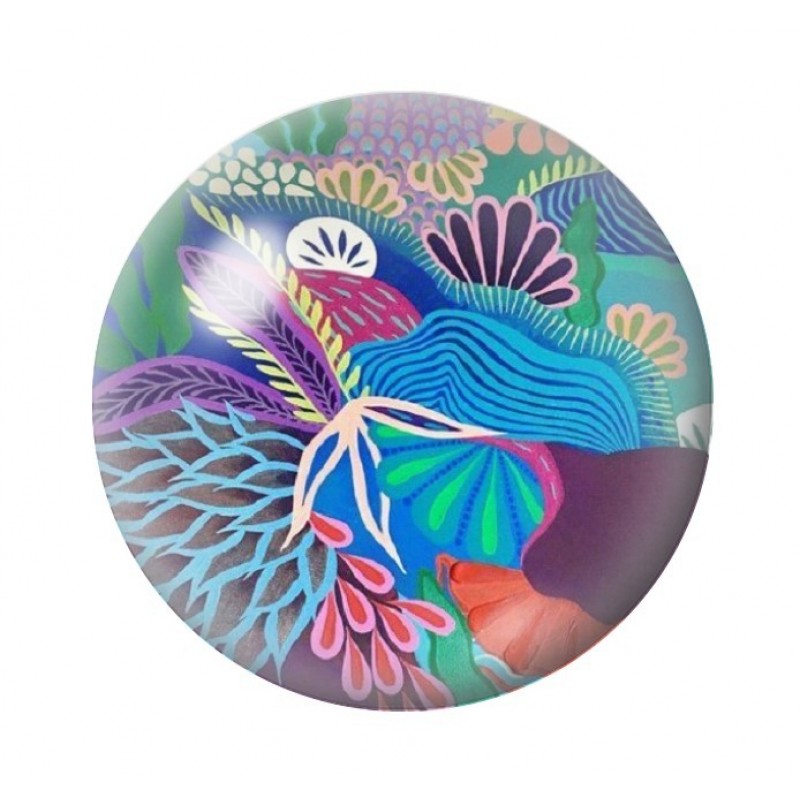 Cabochon en Verre Illustré Fleurs 12 à 25mm