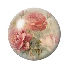 Cabochon en Verre Illustré Fleurs 12 à 25mm pour la création de bijoux fantaisie - DIY
