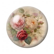 Cabochon en Verre Illustré Fleurs 12 à 25mm pour la création de bijoux fantaisie - DIY
