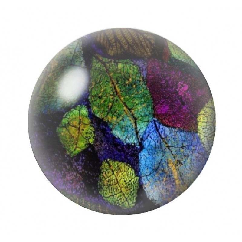 Cabochon en Verre Illustré Fleurs 12 à 25mm