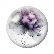Cabochon en Verre Illustré Fleurs 12 à 25mm pour la création de bijoux fantaisie - DIY