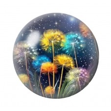 Cabochon en Verre Illustré Fleurs 12 à 25mm pour la création de bijoux fantaisie - DIY