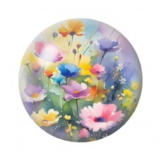 Cabochon en Verre Illustré Fleurs 12 à 25mm pour la création de bijoux fantaisie - DIY