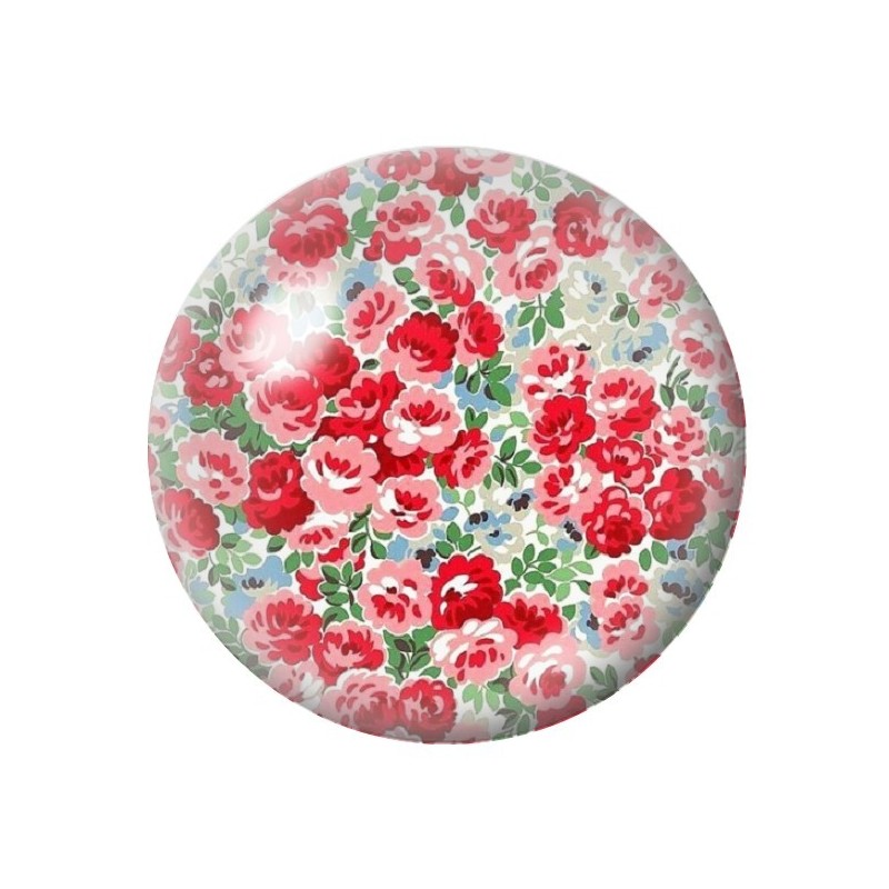 Cabochon en Verre Illustré Fleurs 12 à 25mm