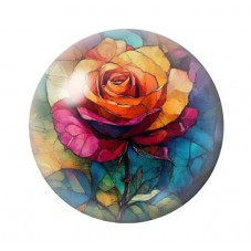 Cabochon en Verre Illustré Fleurs 12 à 25mm pour la création de bijoux fantaisie - DIY